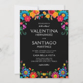 Alles in einer blumenreichen mexikanischen Fiesta- Einladung (Vorderseite)