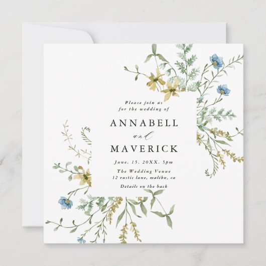 Alles in einer delikaten Wildblume, moderne Boho-H Einladung (Vorderseite)
