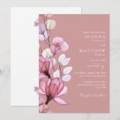 Alles in einer durchsichtigen blumengeschmückten R Einladung (Vorne/Hinten)