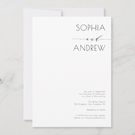 Alles in einer einfachen, modernen Kalligrafie-Hoc Einladung (Vorderseite)