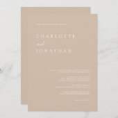 Alles in einer einfachen, modernen Script Taupe Pi Einladung (Vorne/Hinten)