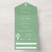 Alles in einer Einladung Blumenkreuz Grün (Innen)