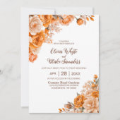 Alles in einer eleganten Orangefarbenen Hochzeit Einladung (Vorderseite)