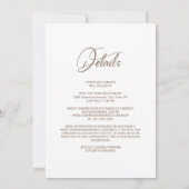 Alles in einer eleganten rosa Blumenhochzeit Einladung (Rückseite)