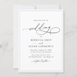 Alles in einer eleganten Script-Szene Grüne Hochze Einladung