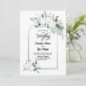 Alles in einer Eukalyptus-Arch-Hochzeit Einladung (Stehend Vorderseite)