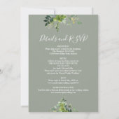 Alles in einer Eukalyptus-Grünen Sage Green Weddin Einladung (Rückseite)