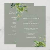 Alles in einer Eukalyptus-Grünen Sage Green Weddin Einladung (Vorne/Hinten)