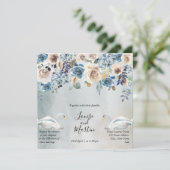 Alles in einer Farbe, florale Wasserfarbe mit weiß Einladung (Stehend Vorderseite)