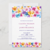 Alles in einer farbenfrohen blumigen Hochzeit Einladung (Vorderseite)