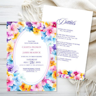 Alles in einer farbenfrohen Oval-Hochzeit Einladung