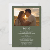 Alles in einer grünen Foto-Olive-Hochzeit Einladung (Rückseite)