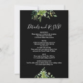 Alles in einer grünen Schwarz-Weiß-Hochzeit Einladung (Rückseite)