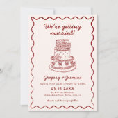 Alles in einer Hand gezeichnet Quirky QR Code Red  Einladung (Vorderseite)