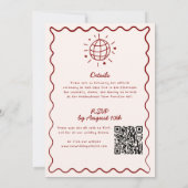 Alles in einer Hand gezeichnet Quirky QR Code Red  Einladung (Rückseite)