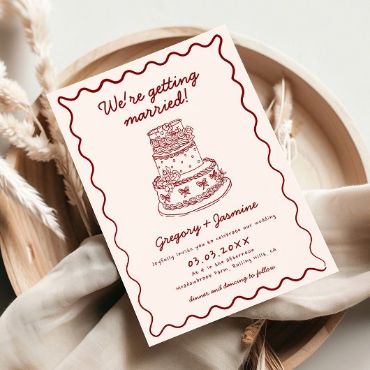 Alles in einer Hand gezeichnet Quirky QR Code Red Einladung