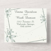 Alles in einer Hochzeitseinladung und UAWG Green L All In One Einladung (Rückseite)