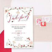 Alles in einer kleinen Ladybug QR Code Dusche Einladung