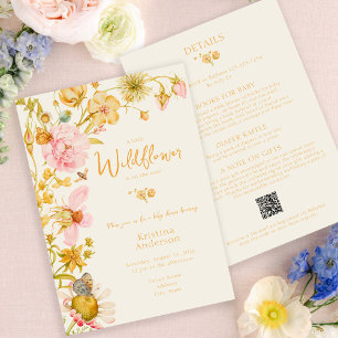 Alles in einer kleinen wilden Baby Shower-Blume Einladung