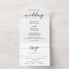 Alles in einer minimalen Eleganz in einer Einladun All In One Einladung