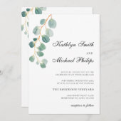 Alles in einer modernen Eukalyptus-Typografie-Hoch Einladung (Vorne/Hinten)