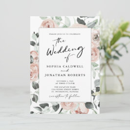 Alles in einer modernen kalligraphischen Rosenhoch Einladung