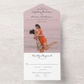 Alles in einer modernen Skripthochzeit mit Foto ei All In One Einladung (Innen Boden)