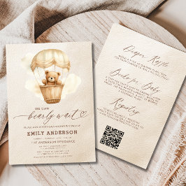 Alles in einer neutralen Beige-Baby-Dusche Einladung