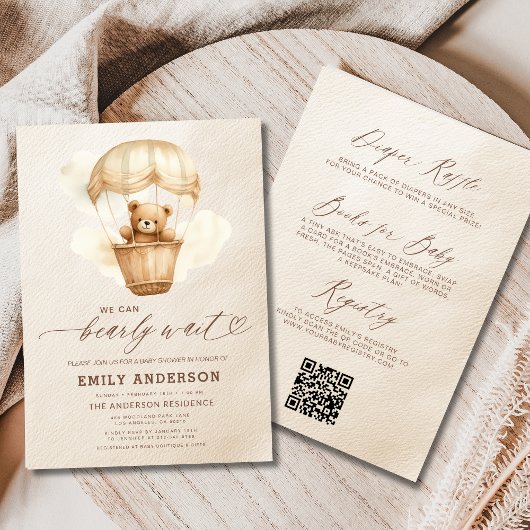 Alles in einer neutralen Beige-Baby-Dusche Einladung