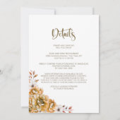 Alles in einer orangen Blumenhochzeit Einladung (Rückseite)