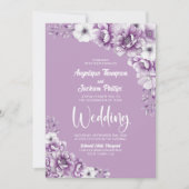 Alles in einer rosa Blumenhochzeit Einladung (Vorderseite)