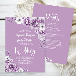 Alles in einer rosa Blumenhochzeit Einladung
