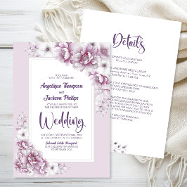 Alles in einer rosa Blumenhochzeit Einladung