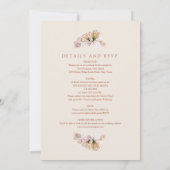 Alles in einer rustikalen boho bloralen Herbstwoch Einladung (Rückseite)