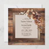 Alles in einer rustikalen Burnt Orange Blumenzange Einladung (Vorderseite)