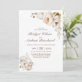 Alles in einer rustikalen Creme Einladung (Stehend Vorderseite)