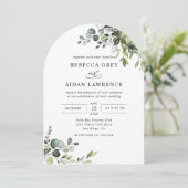 Alles in einer rustikalen Eukalyptus-Hochzeit Einladung (Stehend Vorderseite)