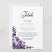 Alles in einer rustikalen Lila Blumenhochzeit Einladung (Rückseite)
