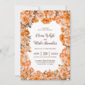 Alles in einer rustikalen orangen Blumenhochzeit Einladung (Vorderseite)
