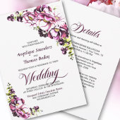 Alles in einer rustikalen rosa Blumenhochzeit Einladung
