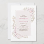 Alles in einer rustikalen rosa Blumenhochzeit Einladung (Vorderseite)