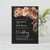 Alles in einer rustikalen Schwarzen Hochzeit Einladung (Stehend Vorderseite)