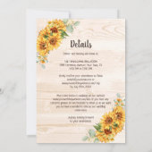 Alles in einer rustikalen Sonnenblume Barnwood Hoc Einladung (Rückseite)