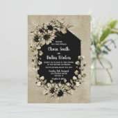 Alles in einer rustikalen Sonnenblumenhochzeit Einladung (Stehend Vorderseite)