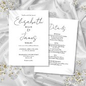 Alles in einer Schwarz-Weiß-Minimalistischen Hochz Einladung