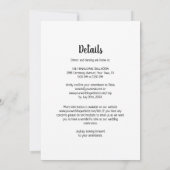 Alles in einer Schwarz-Weiß-Sonnenblumenhochzeit Einladung (Rückseite)