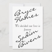 Alles in einer Schwarz-weißen Minimalistischen Hoc Einladung (Vorderseite)