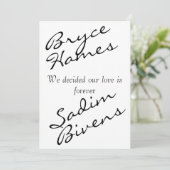 Alles in einer Schwarz-weißen Minimalistischen Hoc Einladung (Stehend Vorderseite)