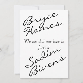 Alles in einer Schwarz-weißen Minimalistischen Hoc Einladung