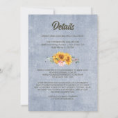 Alles in einer Sonnenblume Rosa Grau Arch Hochzeit Einladung (Rückseite)